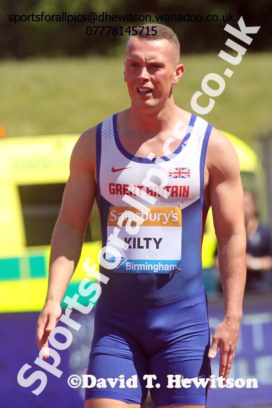Richard Kilty (GB)  mens 100 metres heats, IAAF Diamond League, Birmingham. Photo: David T. Hewitson/Sports for All Pics